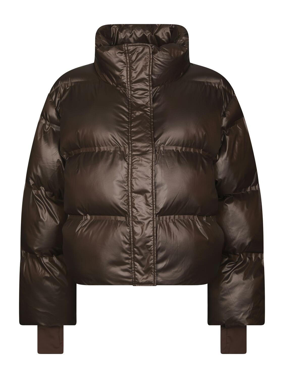 Rhea Shiny Puffer dunjakke – Chocolate Brown